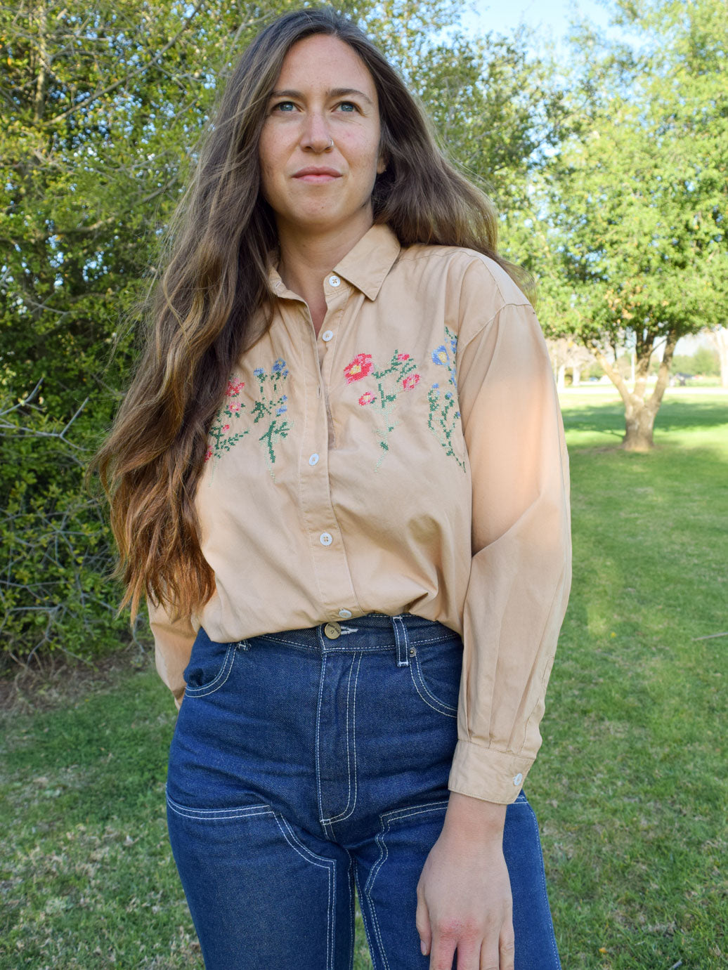 Cutch Flower Embroidered Blouse