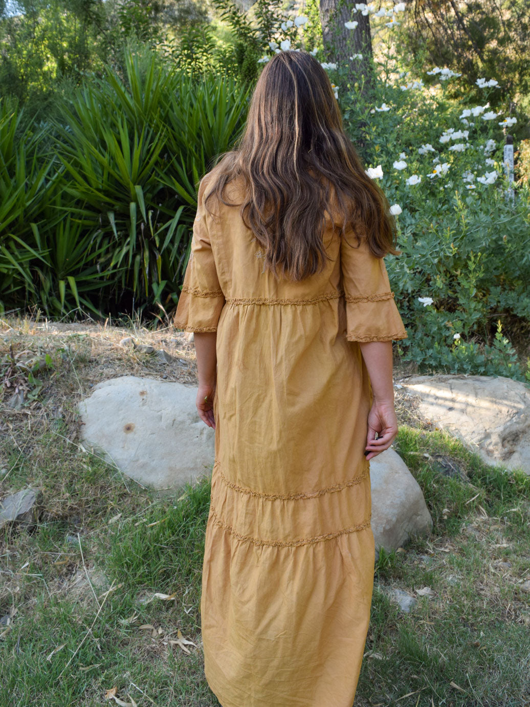 Marigold & Cutch Embroidered Tiered Dress