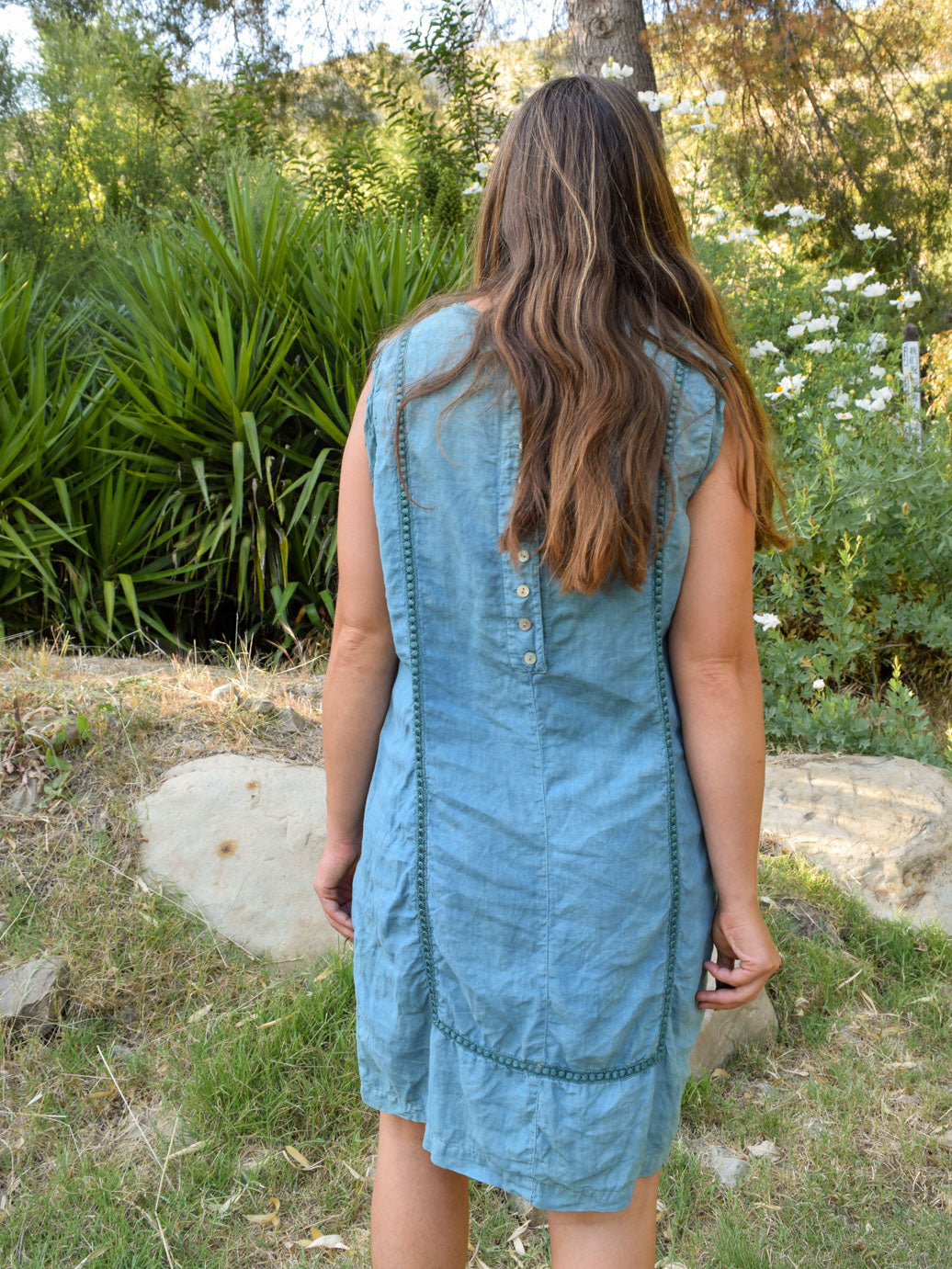 Indigo Linen Mini Dress