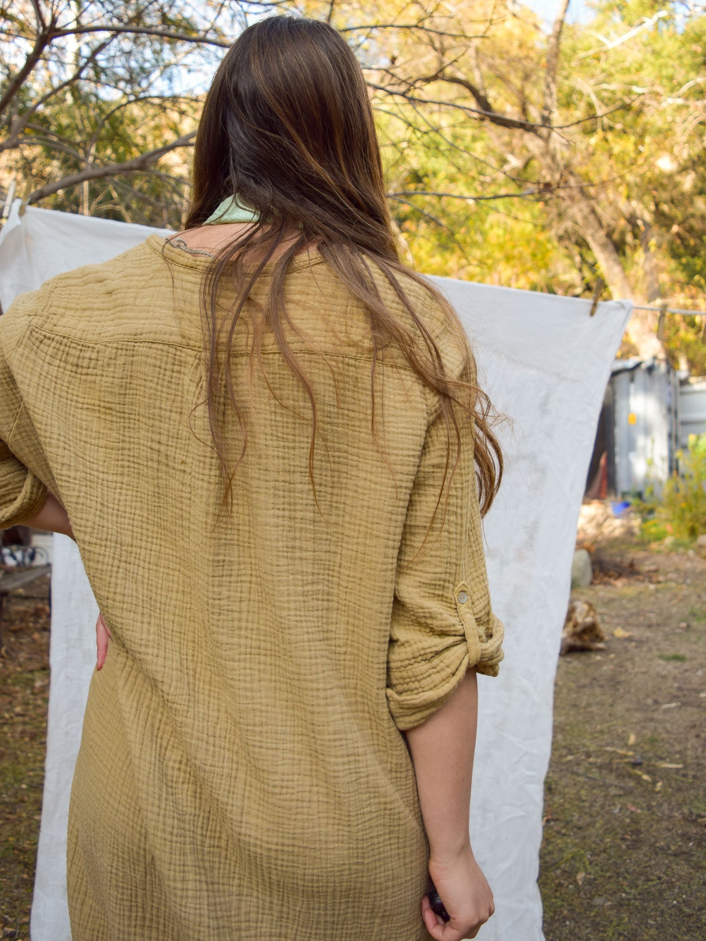 Pomegranate Cotton Gauze Maxi Dress