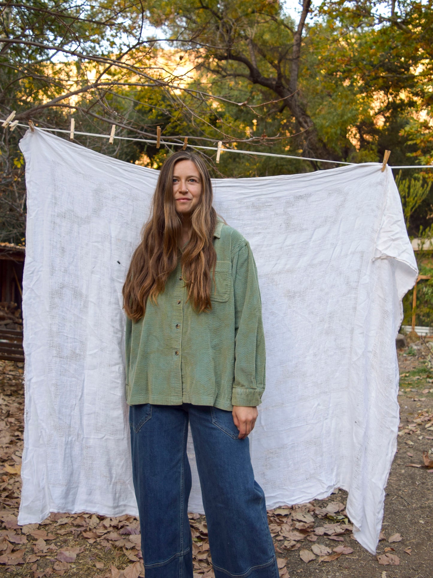 Pomegranate Corduroy Top