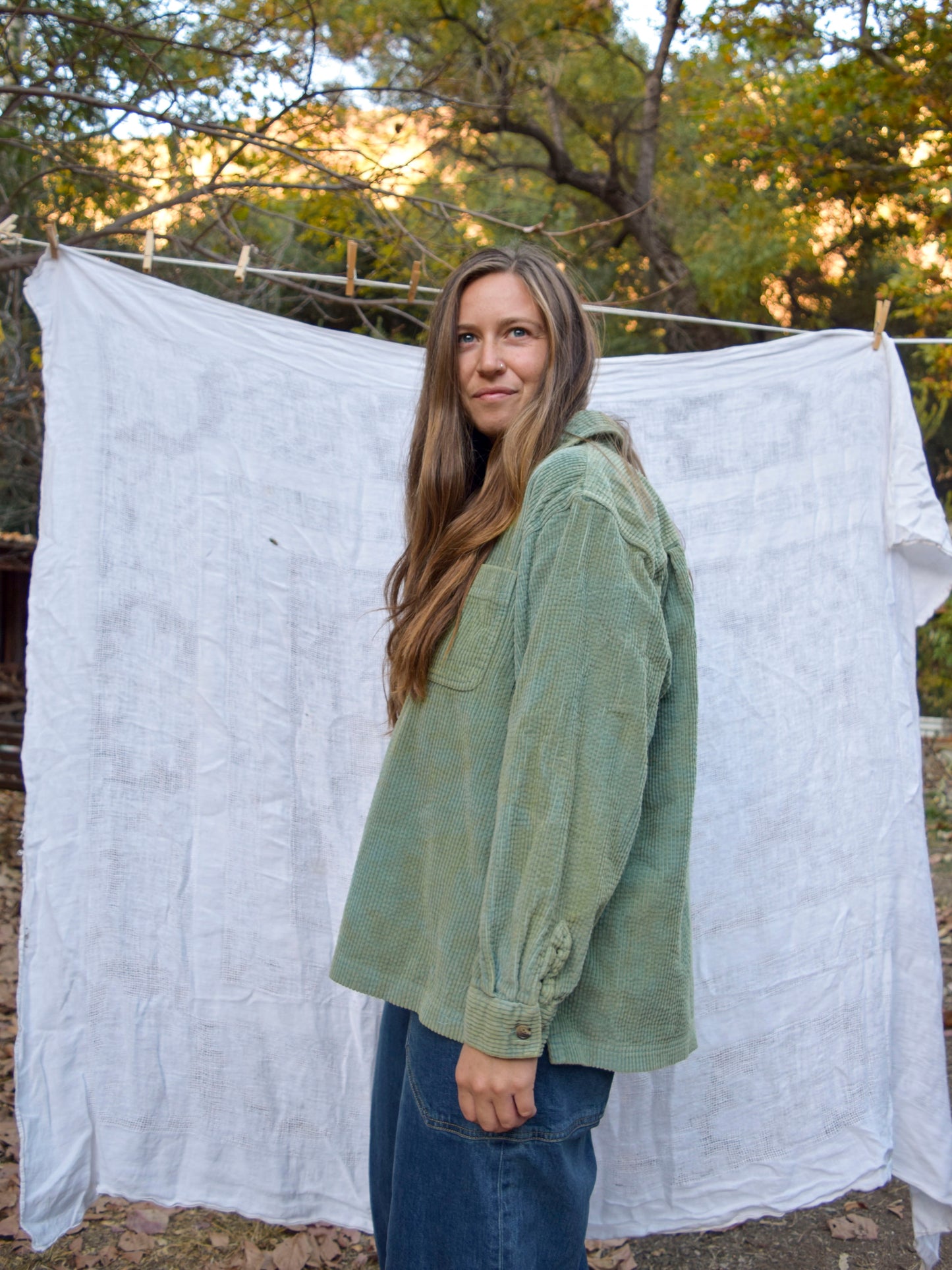 Pomegranate Corduroy Top