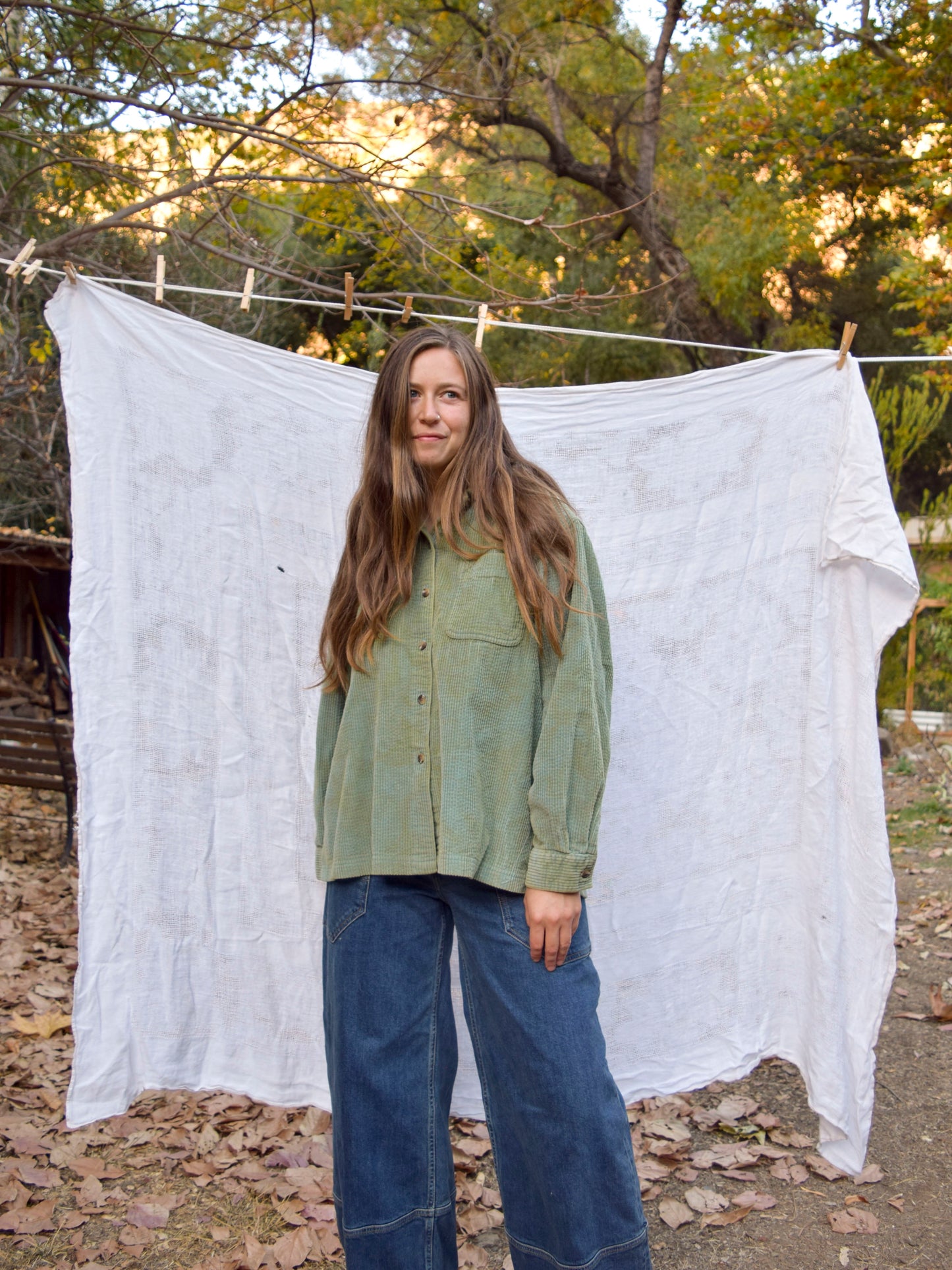 Pomegranate Corduroy Top