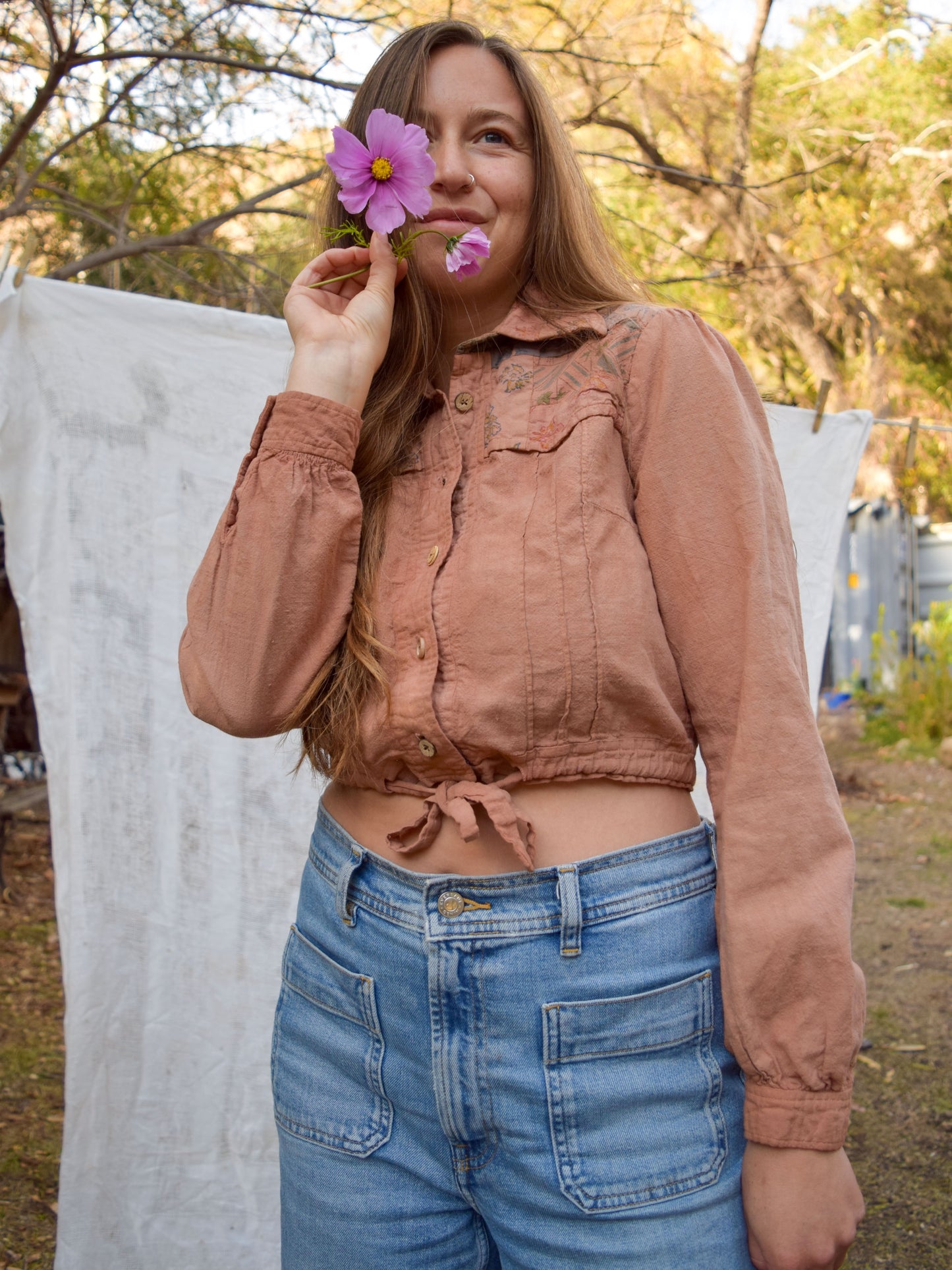 Cutch Block Printed Patched Yoke Blouse