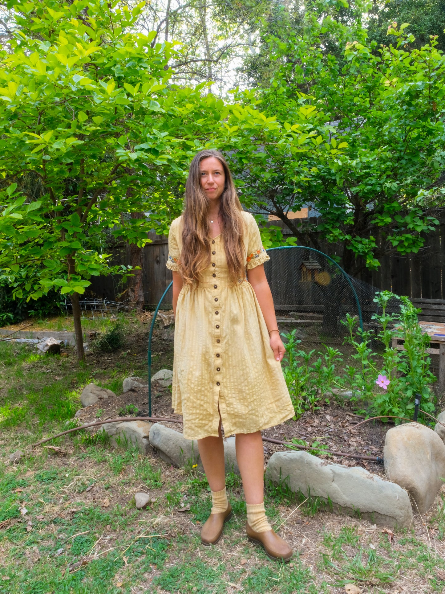 Pomegranate Embroidered Fitted Dress