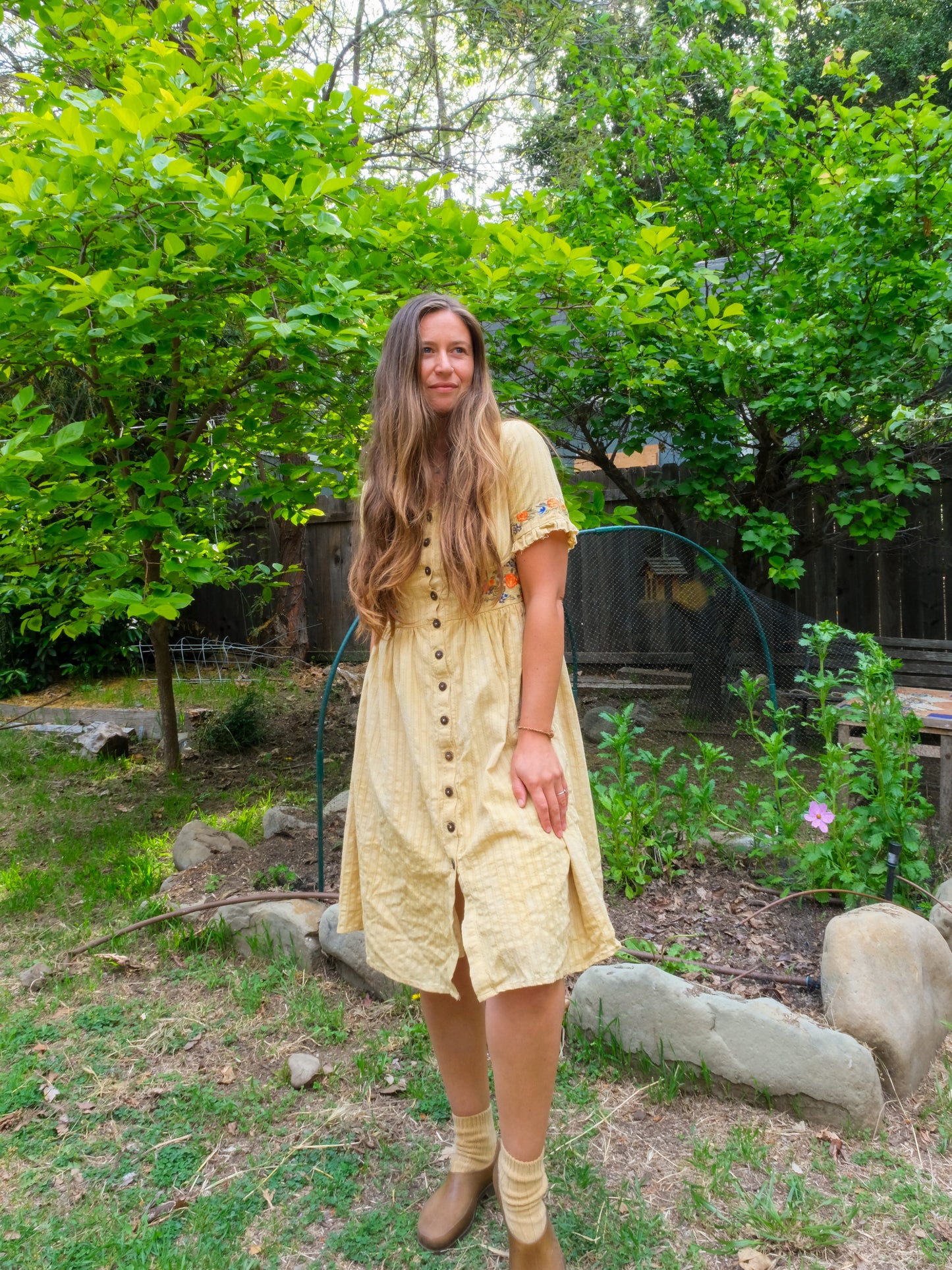 Pomegranate Embroidered Fitted Dress