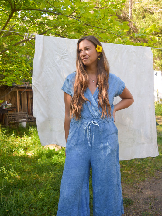 Indigo Linen Relaxed Jumpsuit
