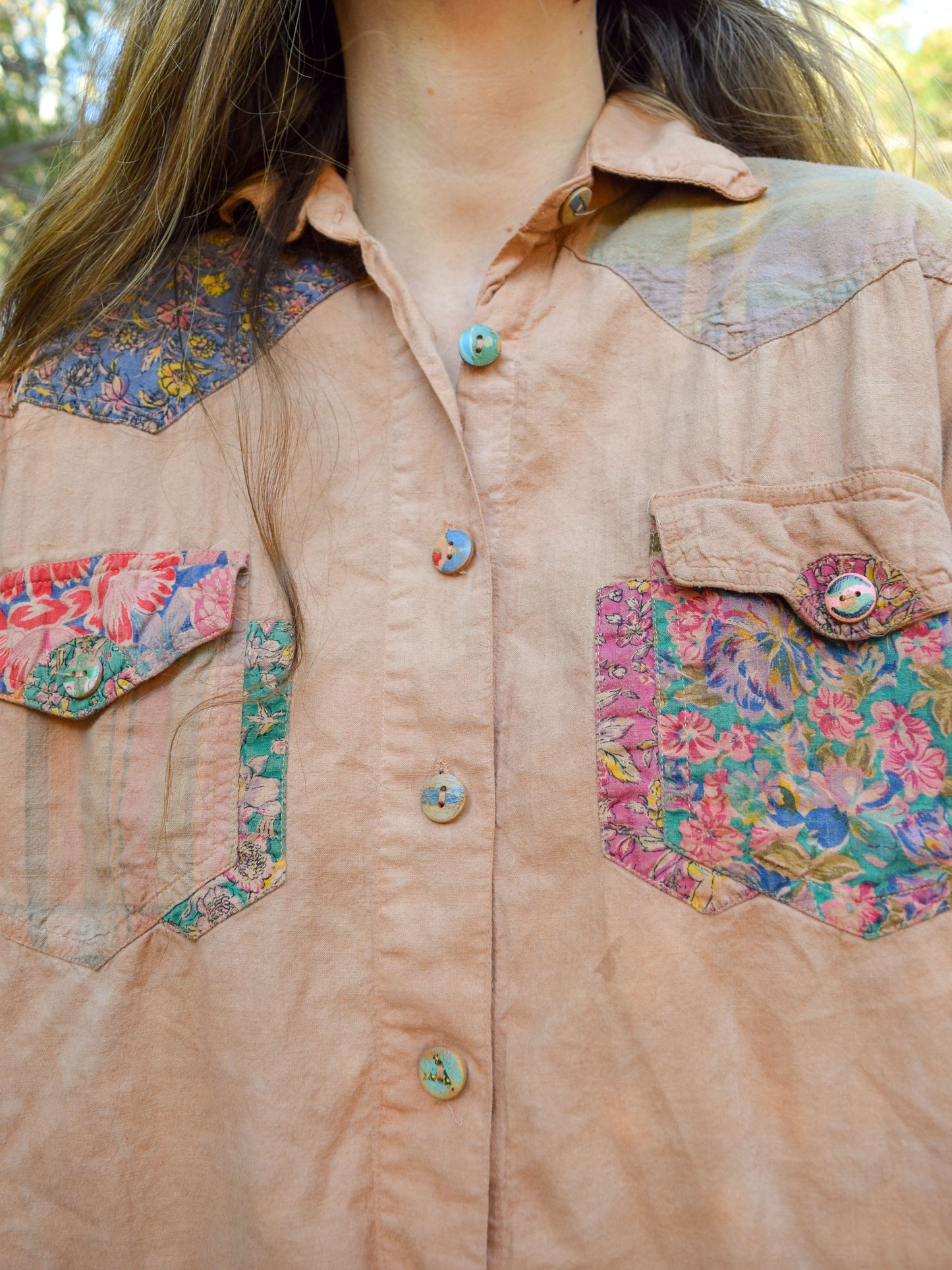 Cutch Unisex Floral Patch Button-up