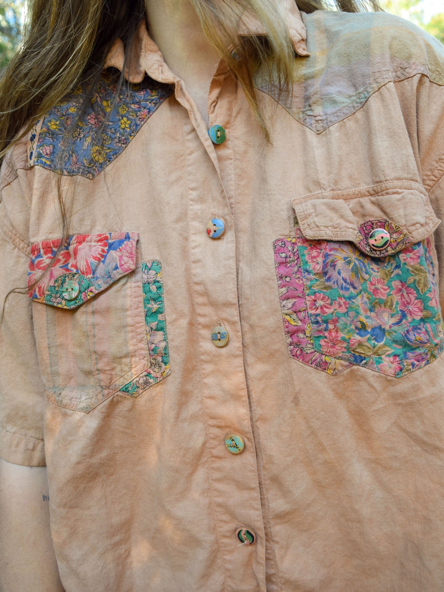 Cutch Unisex Floral Patch Button-up