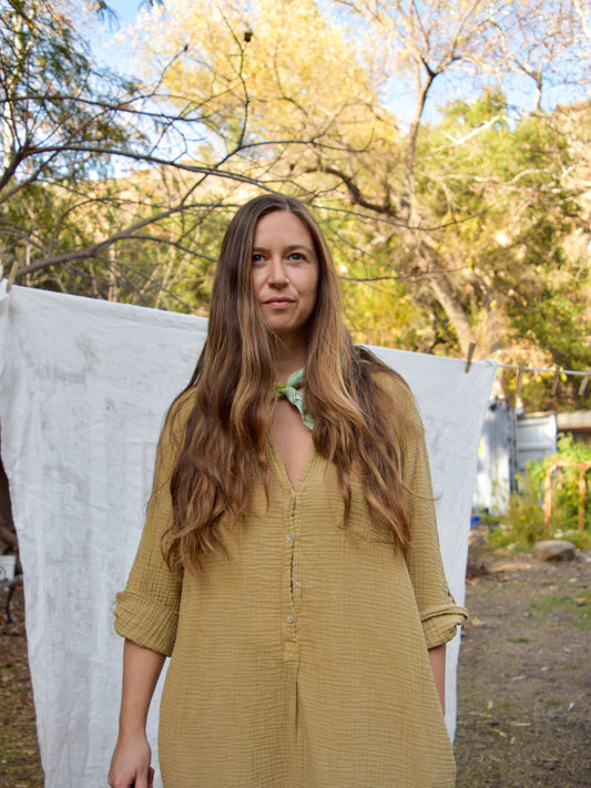 Pomegranate Cotton Gauze Maxi Dress