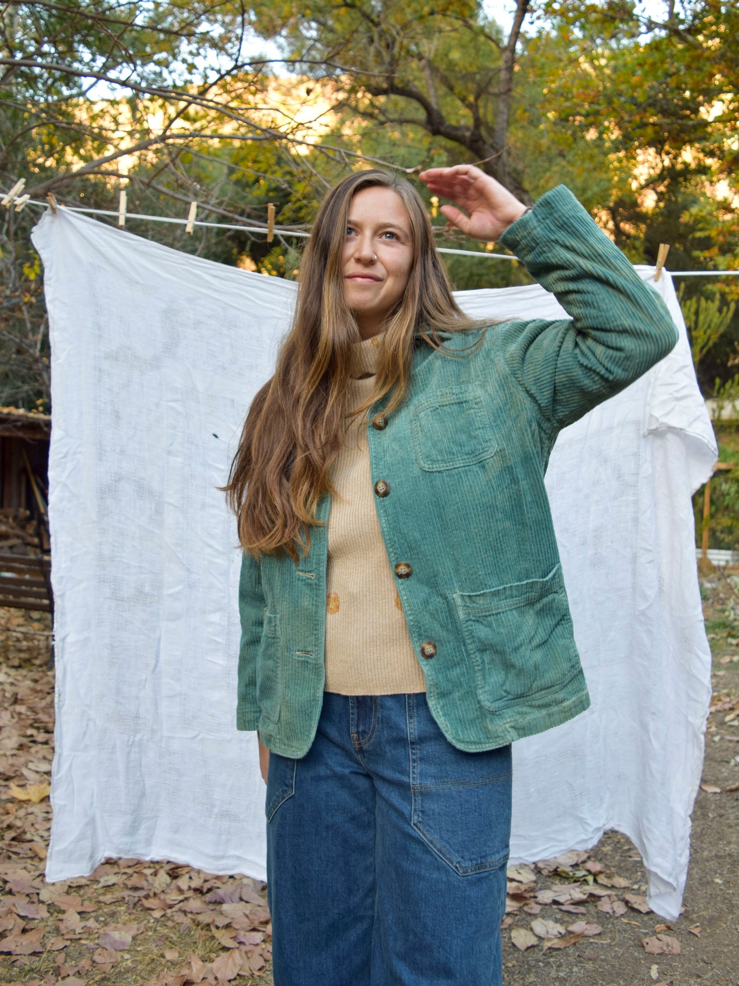 Indigo Corduroy Lined Jacket