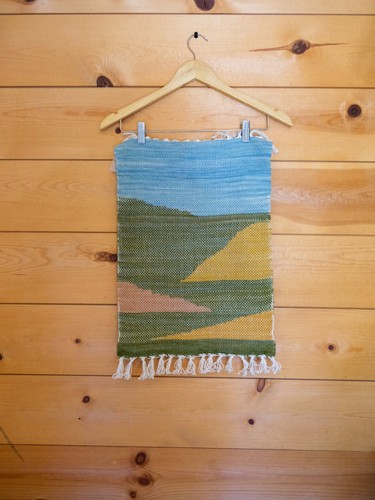 Mountain Scape Hand Dyed Wool Hand Woven Wall Hanging