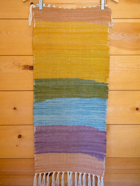 Rainbow Hand Dyed Wool Hand Woven Runner