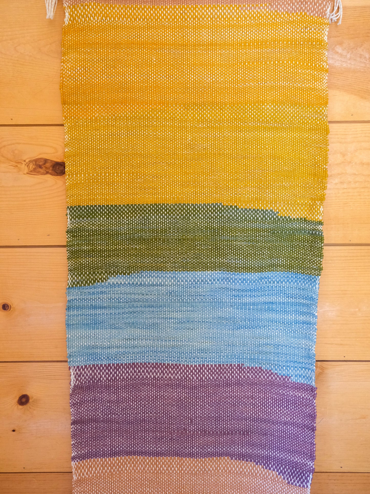 Rainbow Hand Dyed Wool Hand Woven Runner