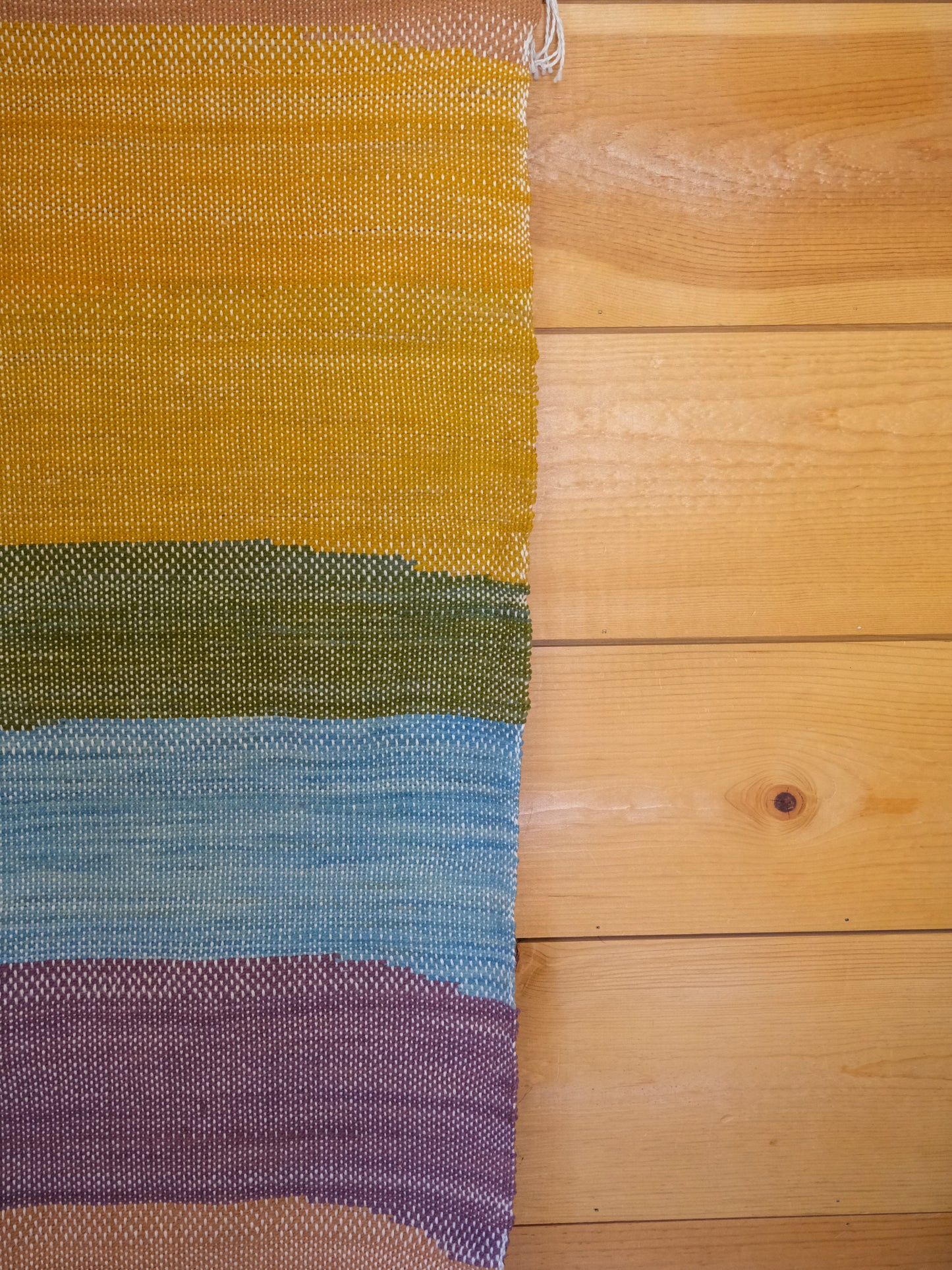 Rainbow Hand Dyed Wool Hand Woven Runner