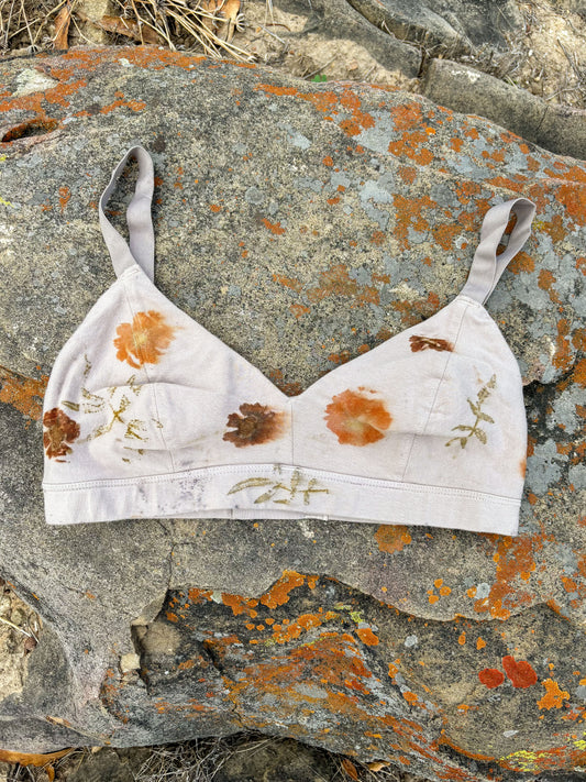Eco-Printed Organic Cotton Bralette Stone