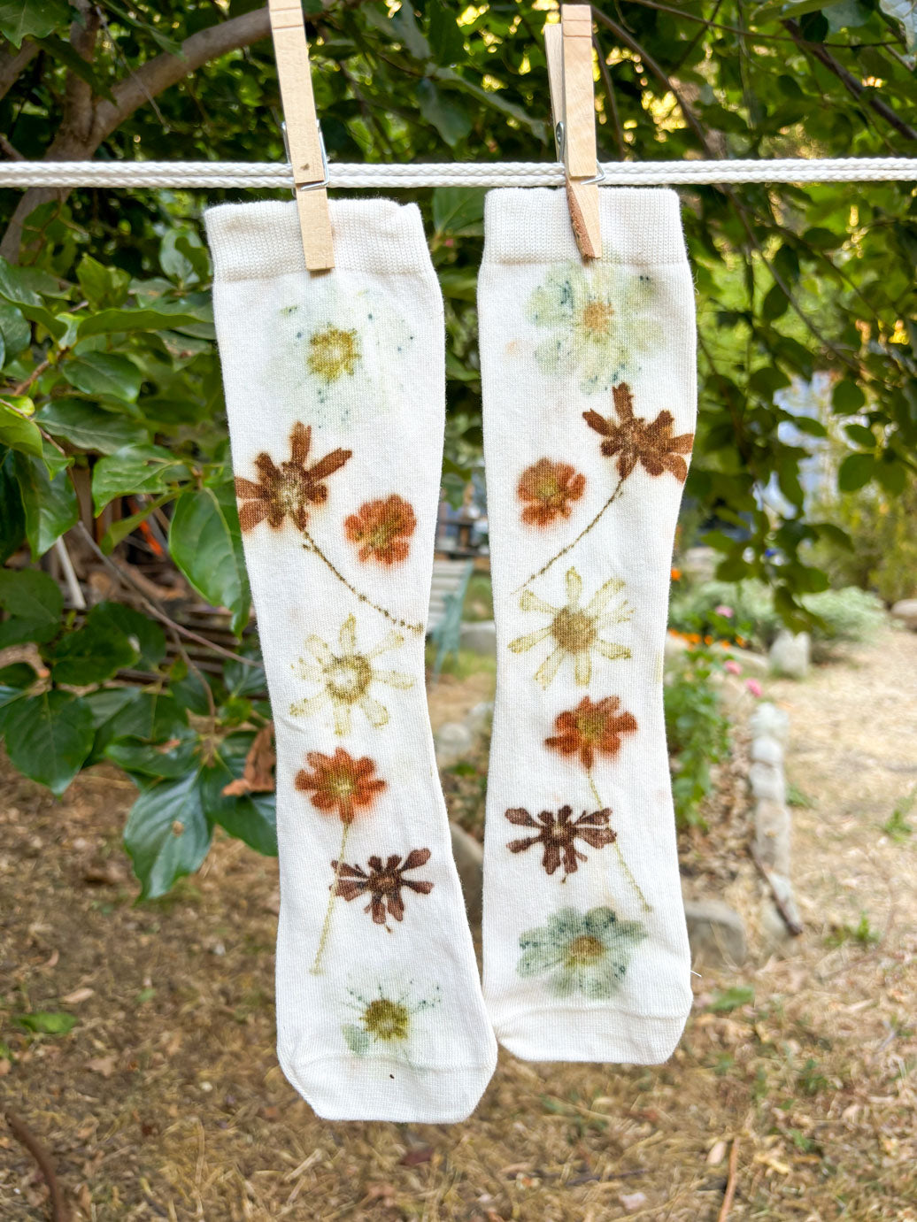 Summer Organic Cotton Garden Flower Socks