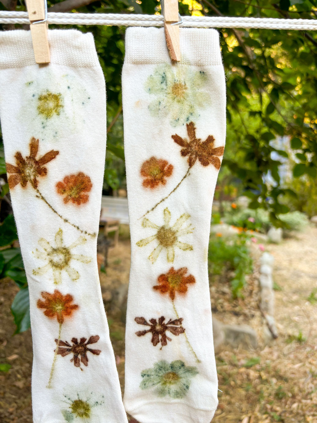 Summer Organic Cotton Garden Flower Socks