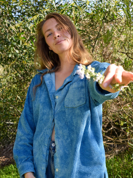Indigo Corduroy Button up Jacket