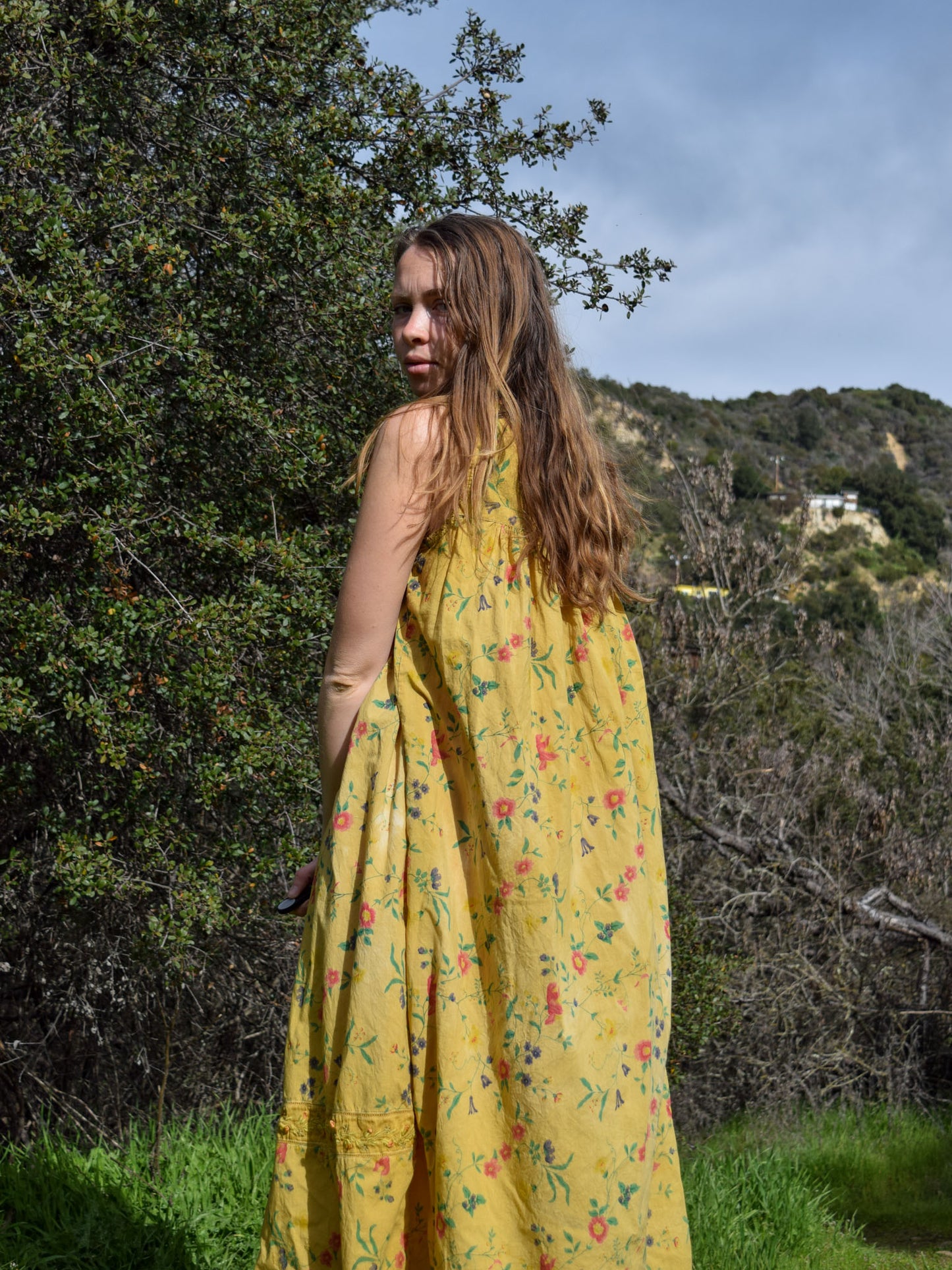 Marigold Floral Print Summer Dress