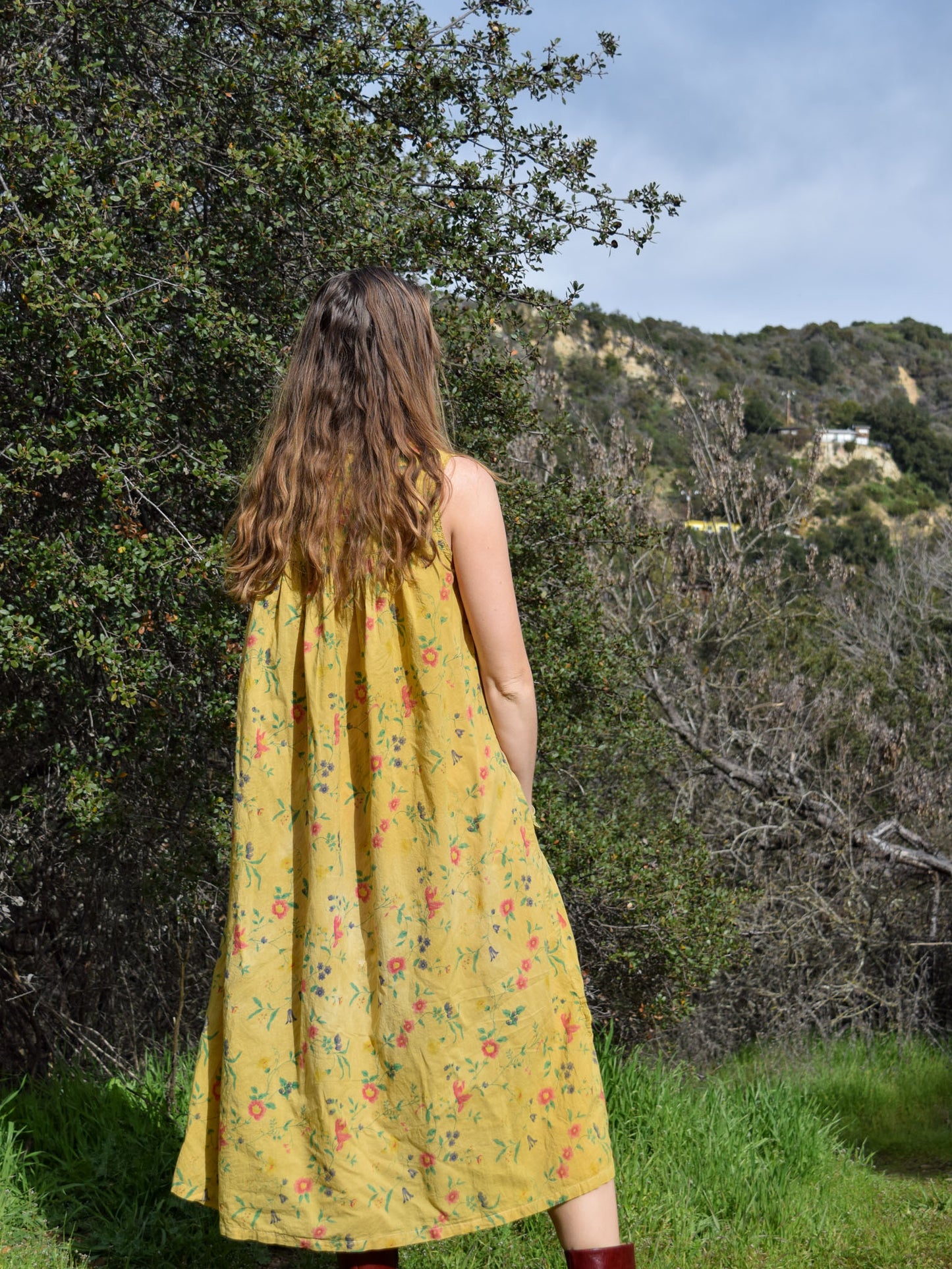 Marigold Floral Print Summer Dress