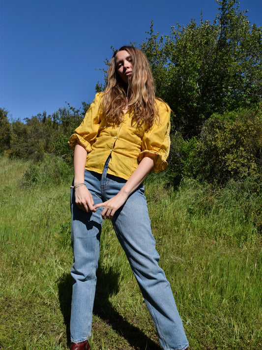 Marigold Fitted Puff Sleeve Blouse