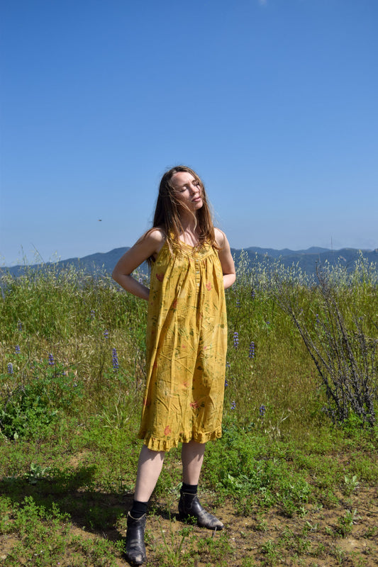 Marigold Floral Spring Day Dress