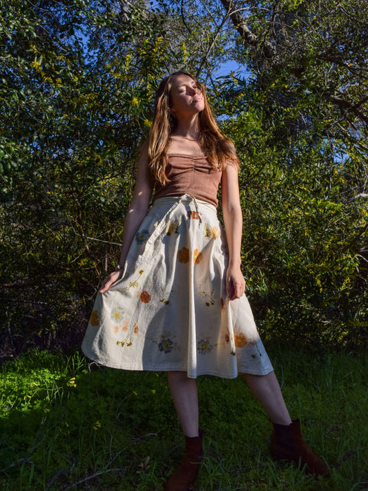 Flower Bundled Wrap Skirt