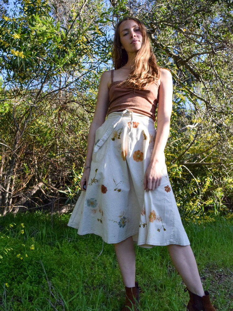 Flower Bundled Wrap Skirt