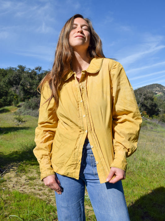 Marigold Striped Button Up Blouse