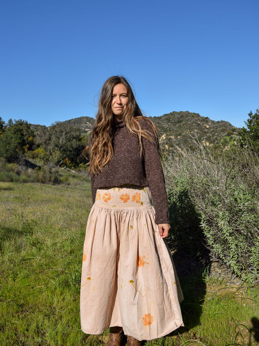 Plum Flower Pressed Skirt