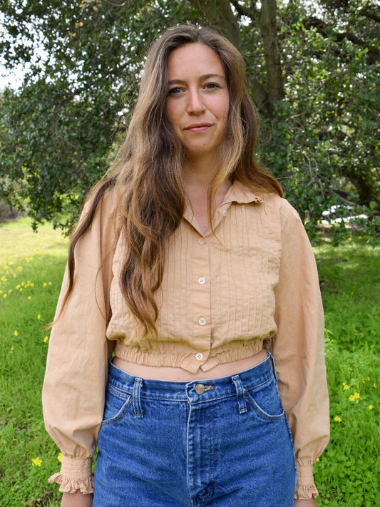 Pale Cutch Pleated Longsleeve Crop