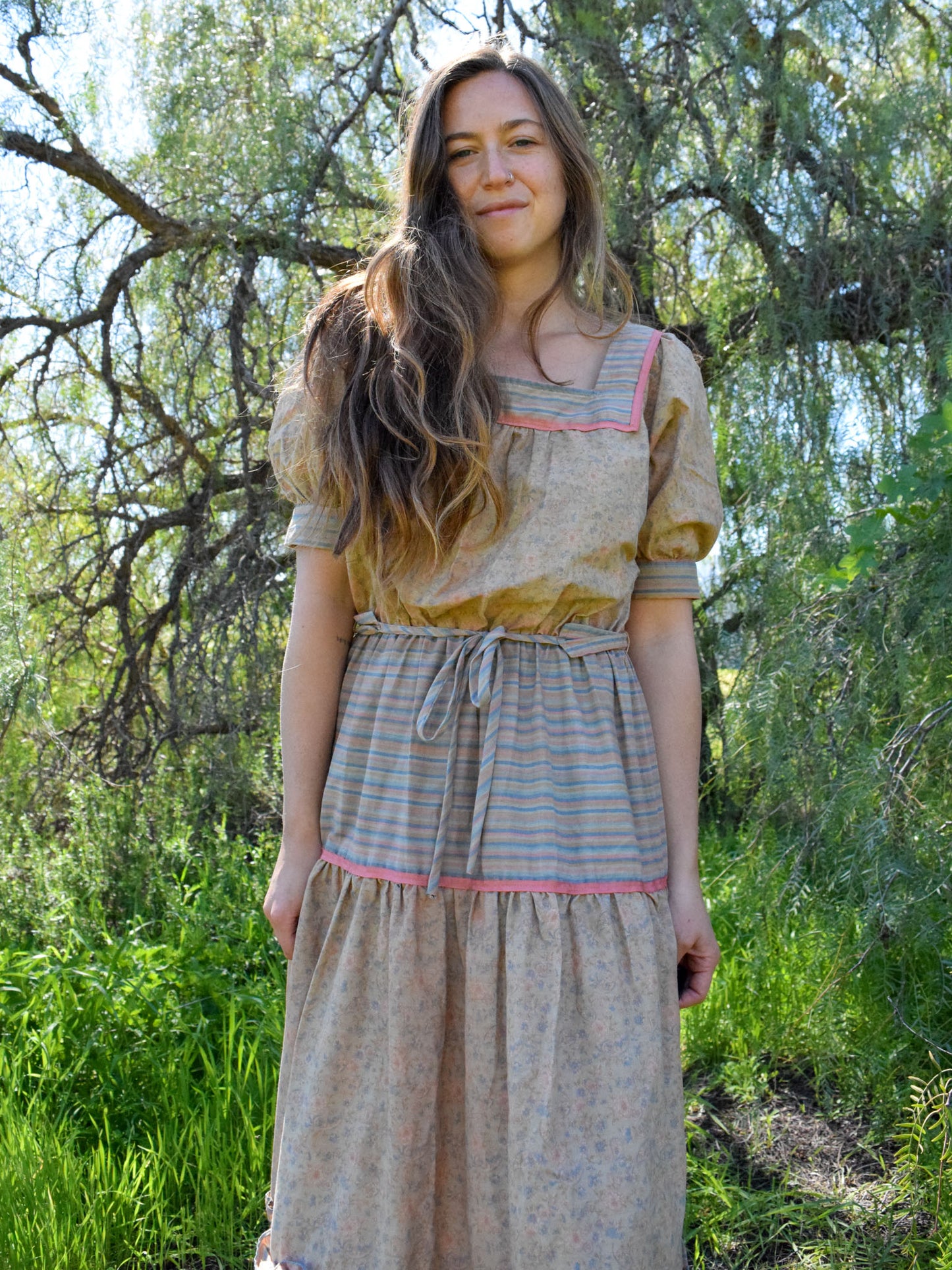 Cutch Ditsy Floral & Striped Maxi Dress