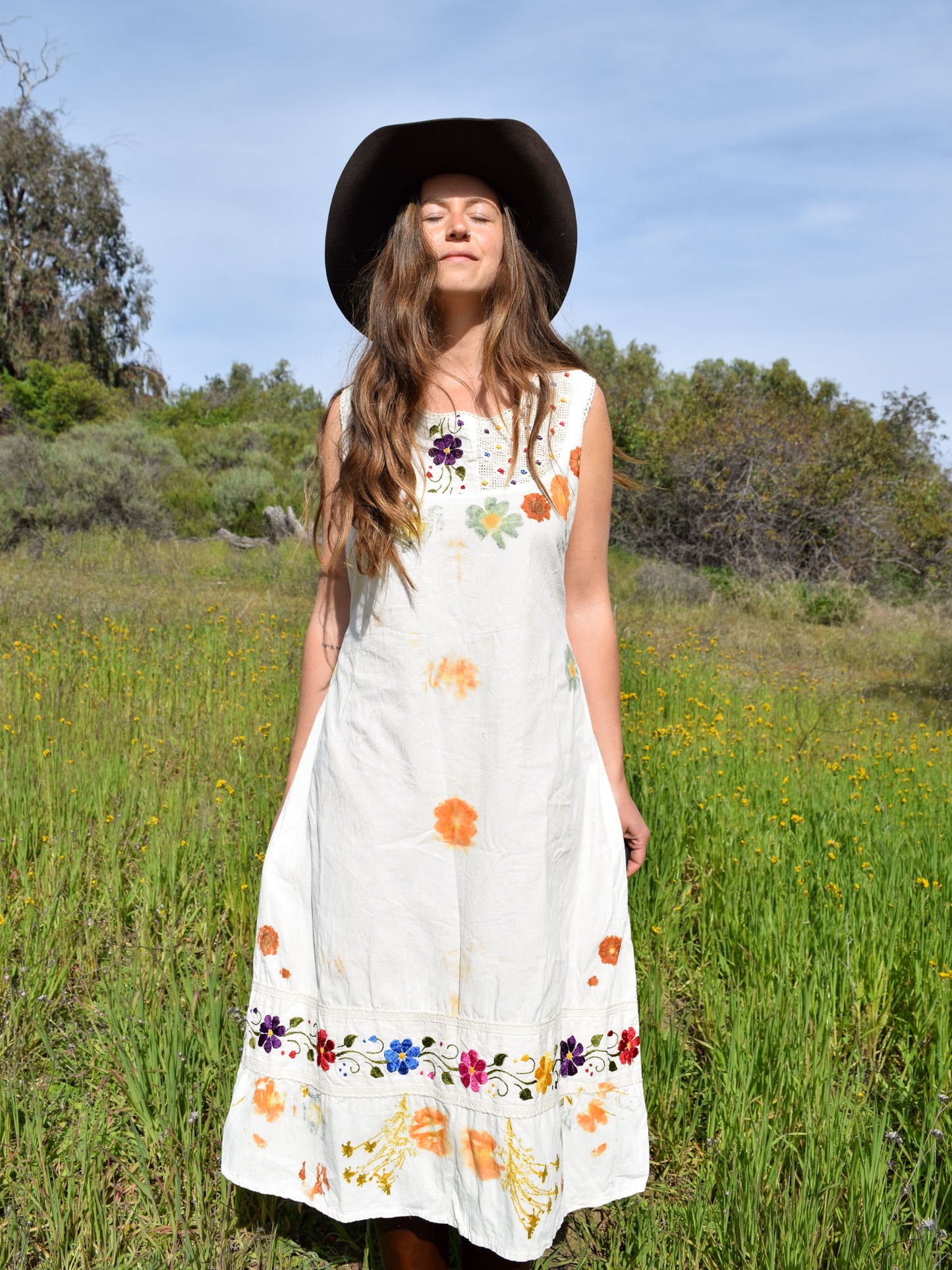 Flower Bundled & Embroidered Rainbow Dress