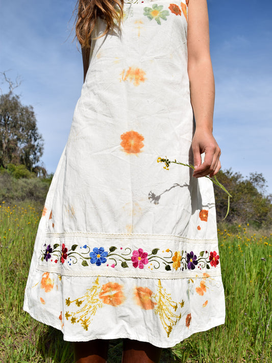Flower Bundled & Embroidered Rainbow Dress