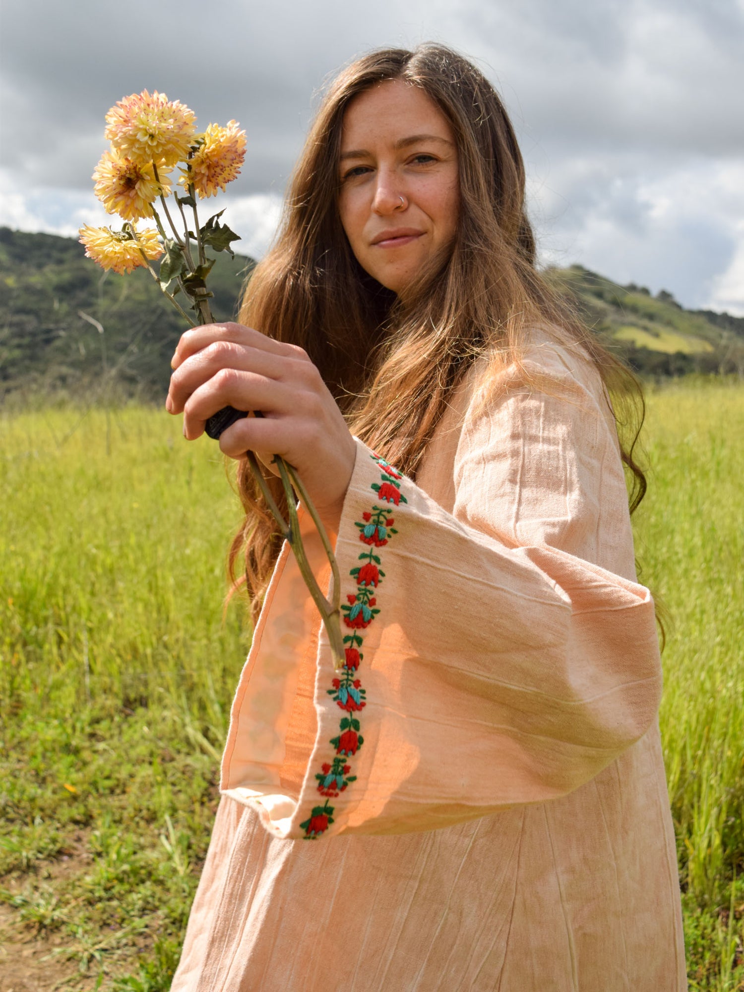 Beach Coreopsis Cotton Embroidered Tent Dress – Rootedbotanics