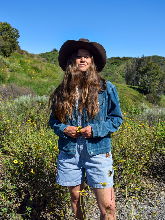 Indigo Corduroy Boxy Jacket