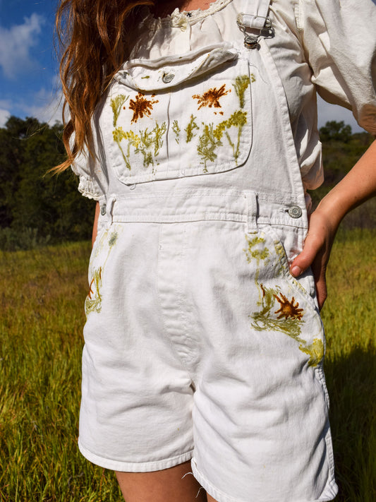 Native Bundle Dyed Overalls with Button Pocket