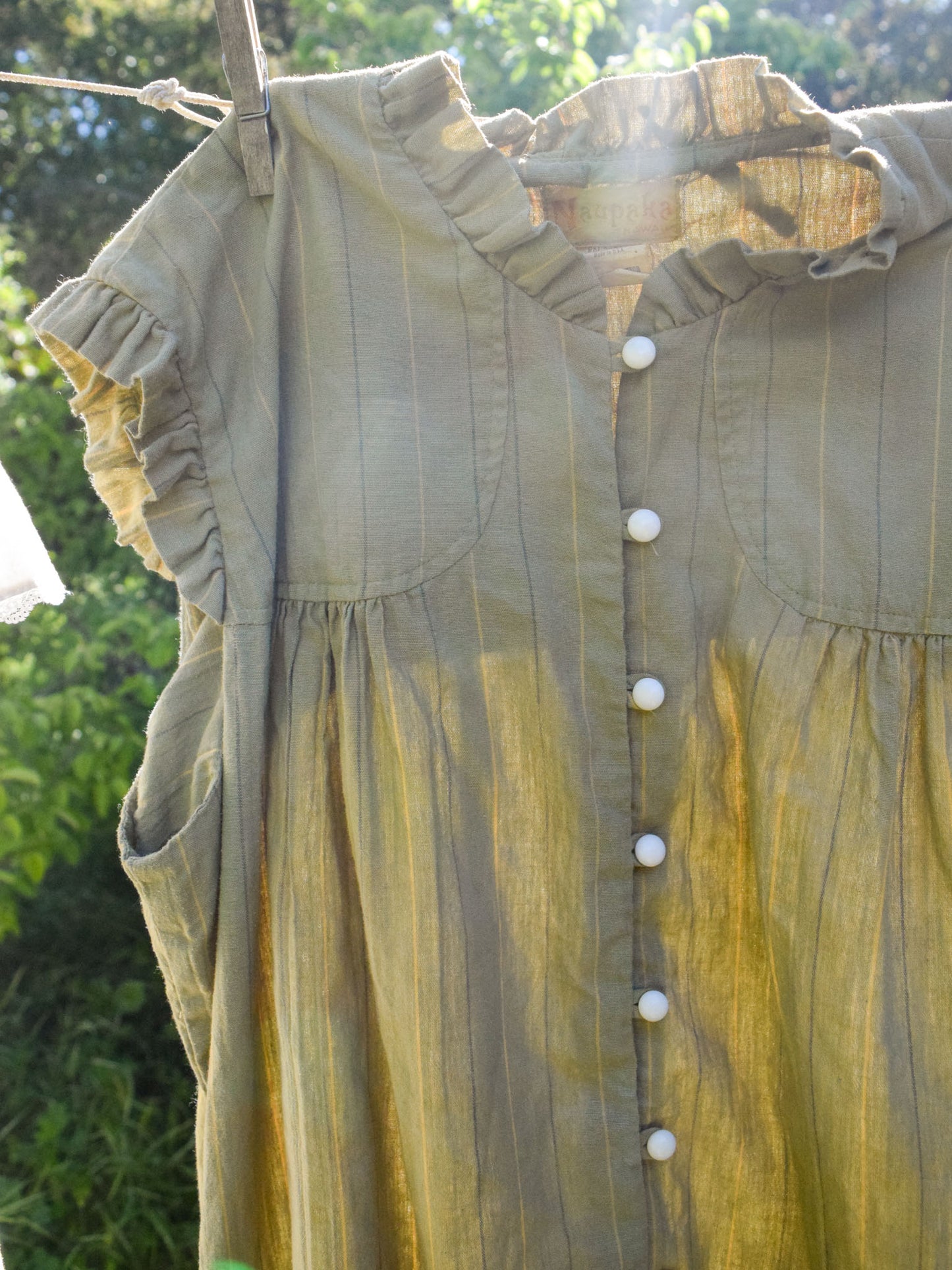 Marigold Stripe Ruffle Yoke Dress