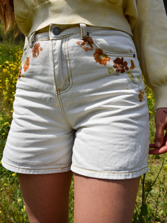 Bundle Dyed White Denim Shorts