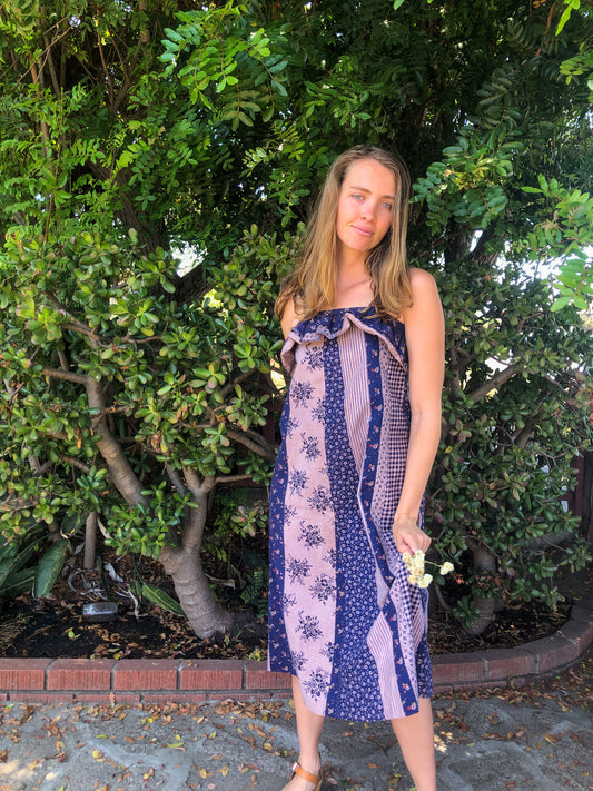 Plum Patchwork Tank Dress