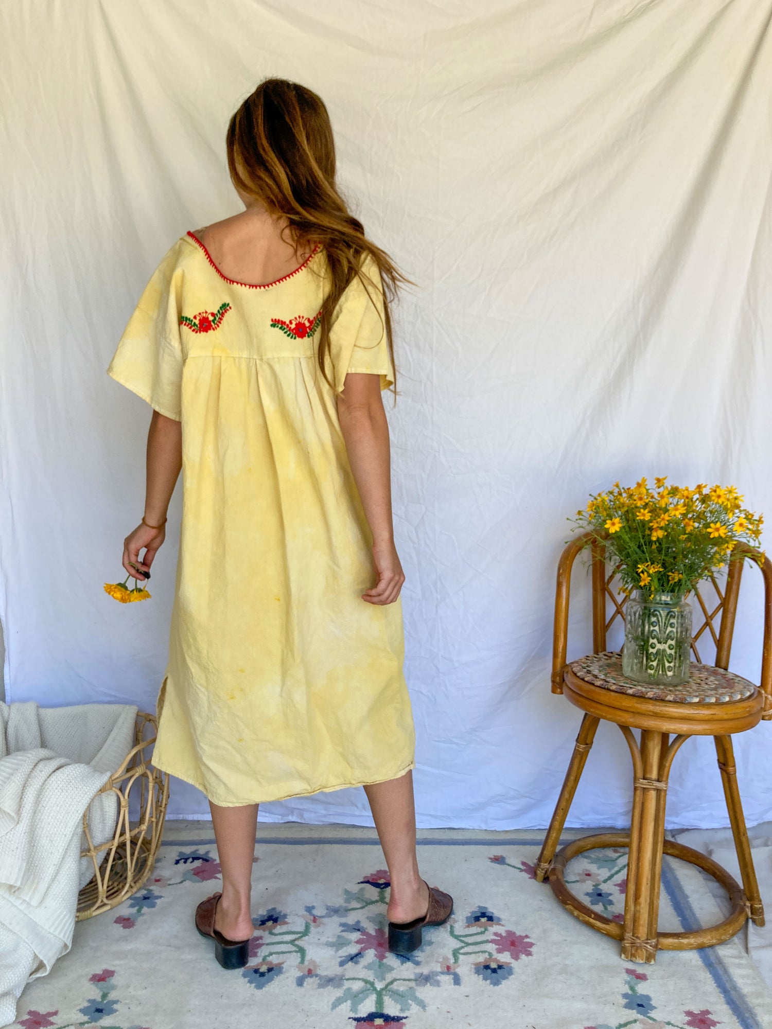 Marigold Traditional Summer Huipil Dress โ Rootedbotanics