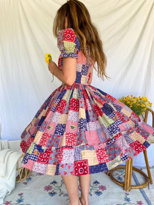 Plum Patchwork Mini Dress