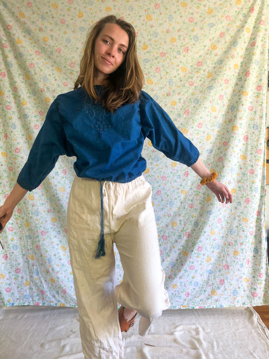 Indigo Embroidered Tunic