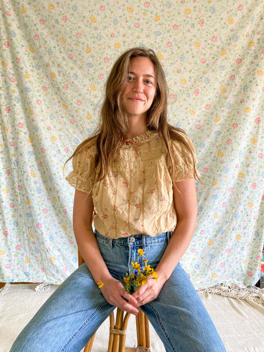 Chestnut Floral Lace Blouse