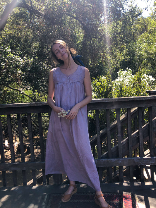 Plum Night Flower Tank Dress