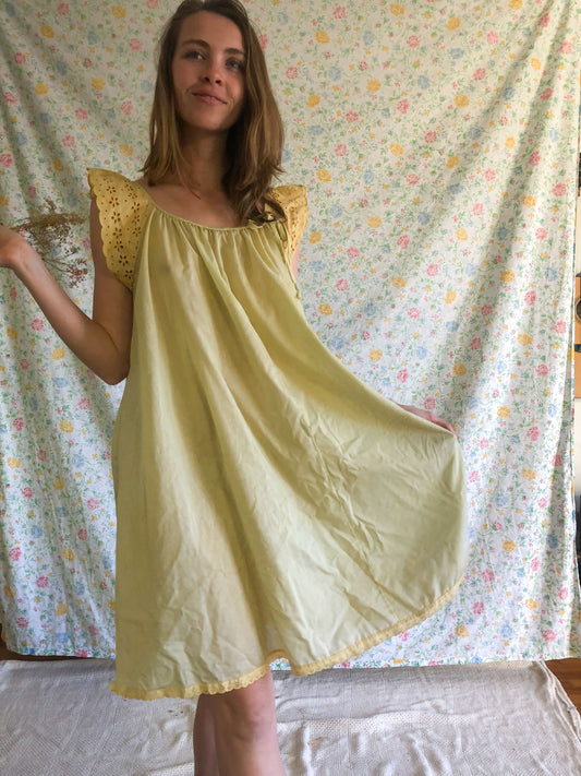 Marigold Eyelette Sleeve Mini Dress