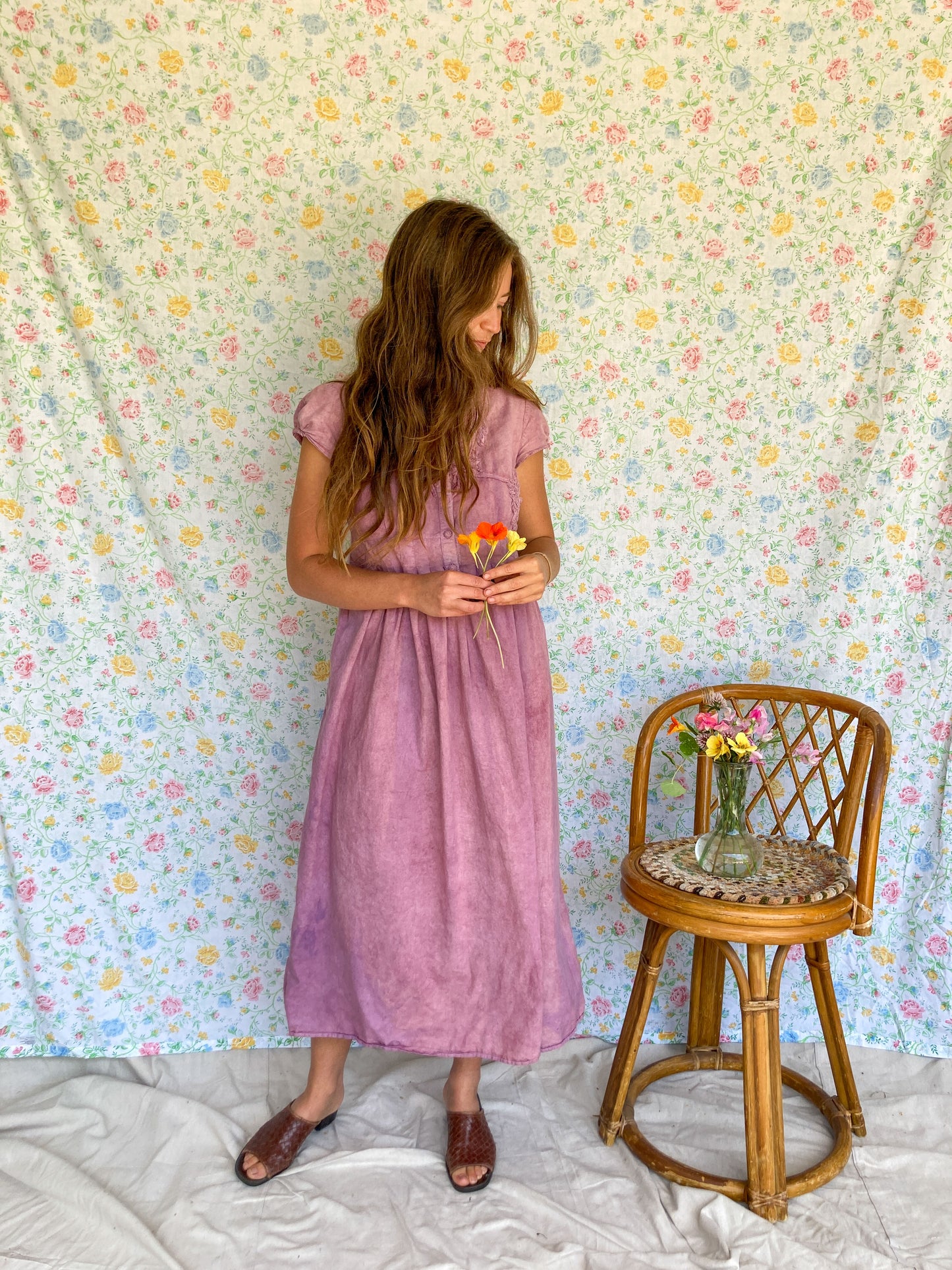 Lac April Cornell Embroidered Peony Dress