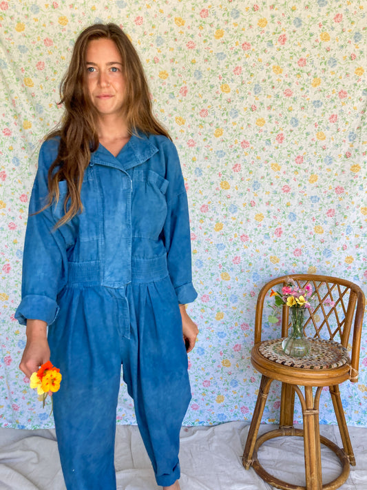 Indigo Velcro Coveralls