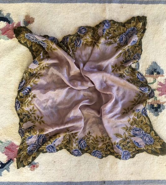 Cutch & Logwood Floral Silk Scarf